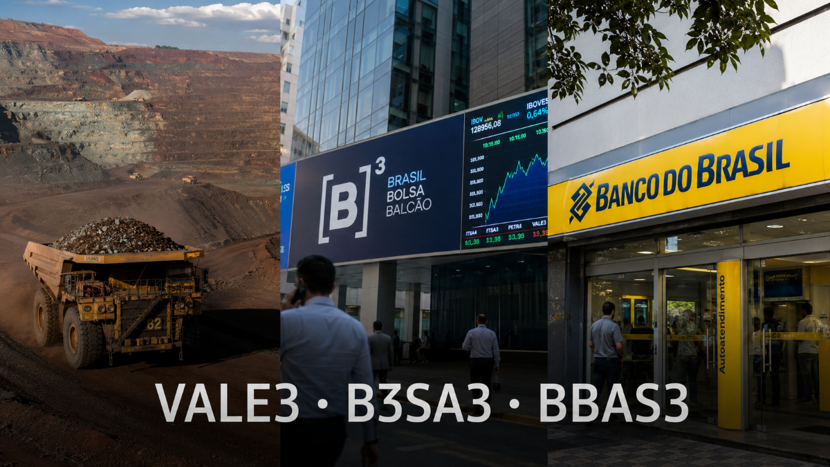 VALE3 · B3SA3 · BBAS3 Semanal